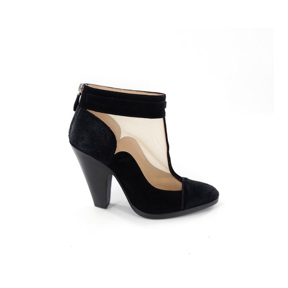 MISSONI Runway Pony Style Calf Hair Suede Mesh Panel Black Bootie NEW - Picture 9 of 15